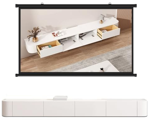 HYANXUE Schwebendes TV-Möbel aus Massivholz, wandmontierter TV-Schrank, schwebende Regale mit Tür, modernes Entertainment-Mediencenter mit großer TV-Bank und Stauraum(Weiß,220CM/86.6)