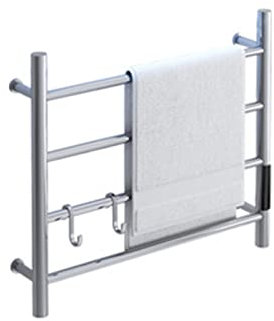 NSTVVEE Scaldasalviette Elettrico 2 in 1, Portasciugamani con 4 Barre, Radiatore Scaldasalviette Telaio in Alluminio, Radiatore Scaldasalviette 150W, Scaldasalviette da Terra a Parete Arge