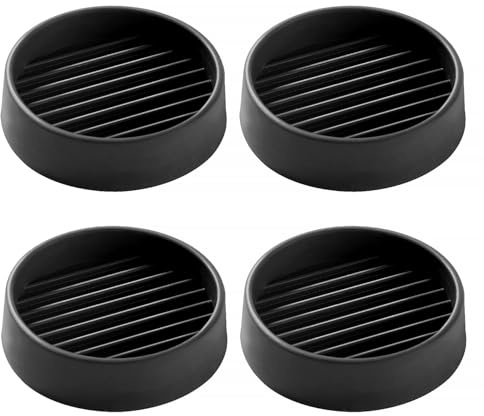 VooGenzek 4 Piezas 5.1cm Tazas Redonda de Goma para Muebles, Almohadillas Protectoras de Goma para Pies, Posavasos Antideslizantes de Muebles, para Cama Armario Sofá Silla Mesa, Negro
