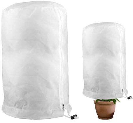 Gobesty Winterschutz für Kübelpflanzen, Groß Frostschutz Schutzhülle, Pflanzenschutz Winter, Wintervlies für Pflanzen, Pflanzenschutzsack mit Zugband, Pflanzenabdeckung Frostschutz, 200×240cm