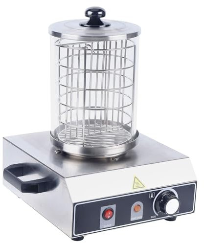 Hot Dog Maker Hot Dog Maschine Hot-Dog Warmer Professionell Hot Dog Gerät Erhitzer Wurstkocher Edelstahl Würstchenwärmer Bockwurstwärmer 350W 0～85℃ Zylinderabmessungen 16 x 21,5 cm