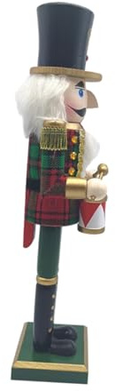 MAGICLULU Figurine Casse-Noisette Soldat en Bois Foncé Décor de Noël Classique Détails Royaux pour Décoration de Table et Centre de Fête