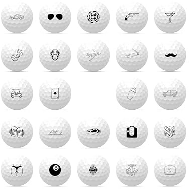 MYNT Premium Golfbälle mit 24 verschiedenen Motiven für Männer - Perfektes Golfgeschenk zum Geburtstag Weihnachten oder als Adventskalender Wizard.PRO - Gentlemen Edition (24 Golfbälle)