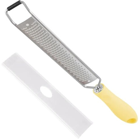 Rallador de ralladura de limón de metal - Rallador de queso plano portátil, ideal para actividades a gran escala | Rallador portátil con cubierta protectora para queso, limón, ajo