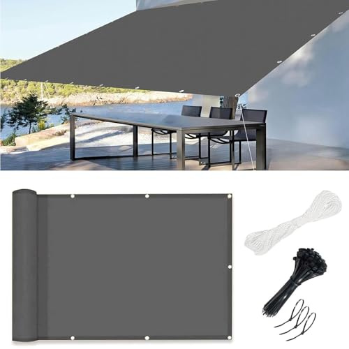 Sonnensegel Wasserdicht Rechteckig mit Ösen,Segeltuch Sonnensegel Aufrollbar,Sonnenschutz Wasserdicht Windschutzsonnensegel UV Schutz 99% für Balkon Terrasse Garten