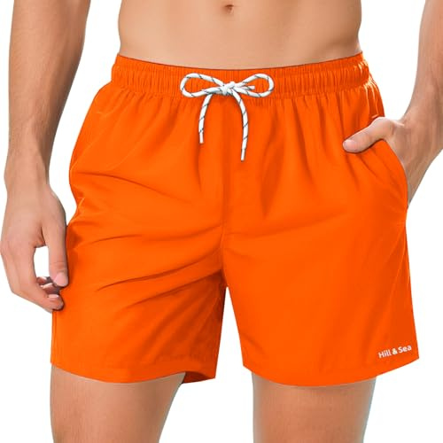 Hill & Sea badbyxor för män snabbtorkande boardshorts med nätfoderfickor och justerbar dragsko