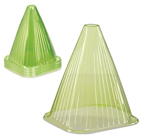 Relaxdays Set Protezioni per Piante, 32 Coni Protettivi Antilumaca e Anti Gelo, Piantine, HLP: 22x19x19 cm, PVC, Verde