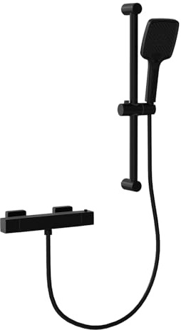 Duscharmatur mit Thermostat Set, Duschthermostat Mischbatterie Wandmontage mit Brausegarnitur | Handbrause | Thermostat Dusche Set mit 38 °C Sicherheitstaste