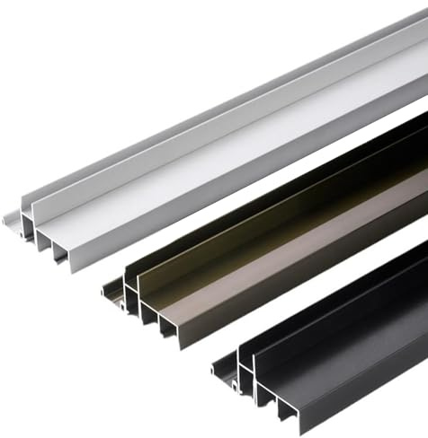 1-teiliges Doppelschienen-Schiebetürbeschlagset for 5/8 mm - Stilvolles Aluminium-Schiebetürsystem for Schränke und Kleiderschränke(Silver,300cmx5mm)