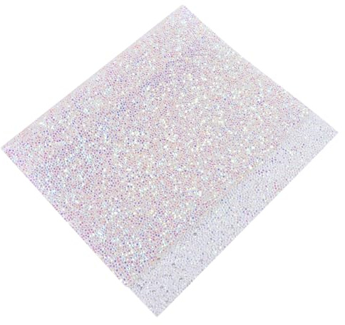 Générique Tapis de Manucure Décoratif Diamanté Transparent Blanc Ab Coussinet à Ongles Brillant pour Salon Nail Art et Entraînement Professionnel