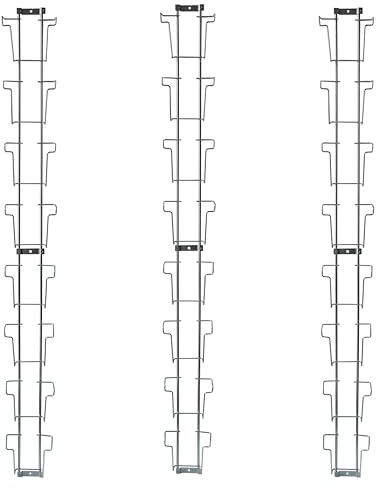 GERSO Postkarten-Wandleiste 3er Pack Hochformat 105 x 150 mm mit 8 Fächern A6 Glanzverzinkt Silber