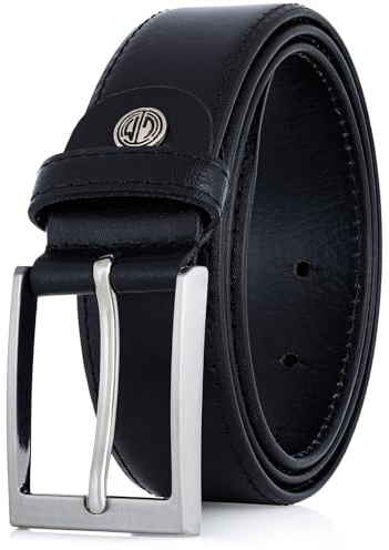 LINDENMANN Ledergürtel Herren/Gürtel Herren, Rindleder-Gürtel XL bombiert, schwarz, Größe/Size:110