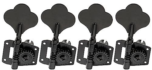 Musiclily Pro 4-in-Line 19:1 Offene Bass Mechaniken Tuners Set Schwarz | für 4-Saiter E-Bass Precision Jazz Bass