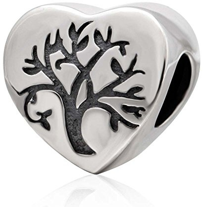 Breloque arbre de vie en argent sterling 925 avec cœur pour bracelet Pandora
