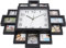 Orologio da Parete con Portafoto, 2 In 1 Orologi da Parete Quadrato Che Circonda con 12 Diverse Dimensioni Cornici Foto, per la Decorazione di Casa Patio Soggiorno, di