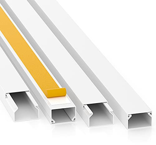 CILSON Kabelkanal, 25x16 mm, 10x1 m, Weiß, selbstklebend | PVC, UV-beständig, Innen & Außen, 10 Stangen à 1 m = 10 m, Made in Germany