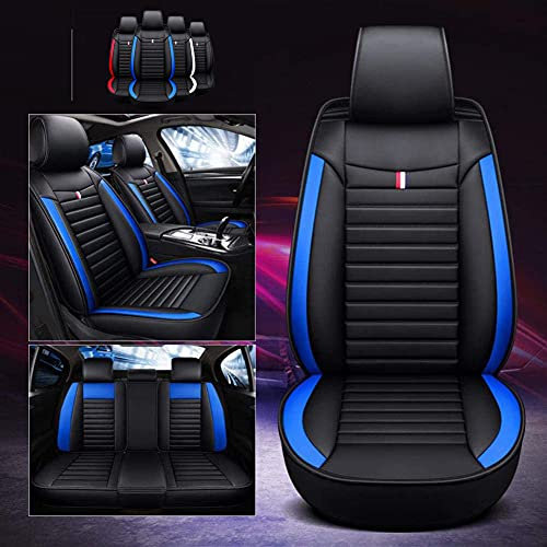 Sitzauflage Auto, Auto-Sitzbezüge Vordersitze | Kunst-Leder Schonbezüge Set Universal Schwarz | Auto-Zubehör Innenraum Sitzschoner, Anti-Rutsch Sitzauflagen Auto,Blau,Standard
