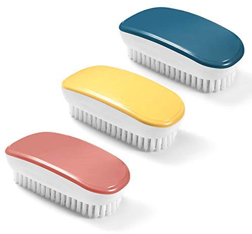 XGzhsa Spazzola per bucato morbid, Vestiti per spazzole da bucato, 3 pezzi colorati spazzolino per pulizia manuale per vestiti, scarpe, moquette, lavello da cucina, vasca da bagno(giallo, rosso, blu)