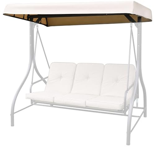 Garden Market Place Swing Seat Canopy Replacement, Beige 180g Polyester Roof Cover, Refreshes Compatible 3 Seater Garden Swing Beds, Fits Summer 2018 Onwards Models, Canopy Only