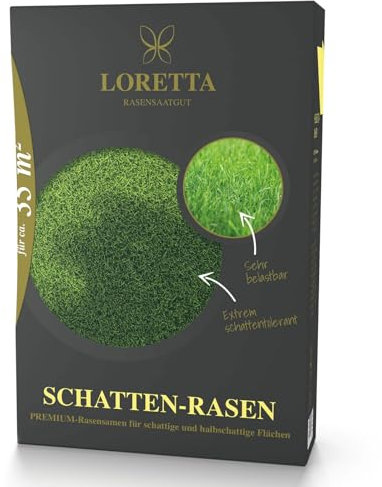 Loretta Schatten-Rasen Premiumrasensaat mit poa supina 0,6kg für ca 35m²