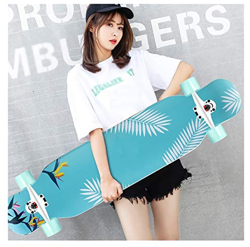 Longboard Drop Through Cruiser Skateboarding, inkl. T-Tool, mit High Speed ABEC Kugellagern, Drop-Through Freeride Skaten Cruiser Boards, Deluxe Longboard 8 Schichten Maple, 107 cm