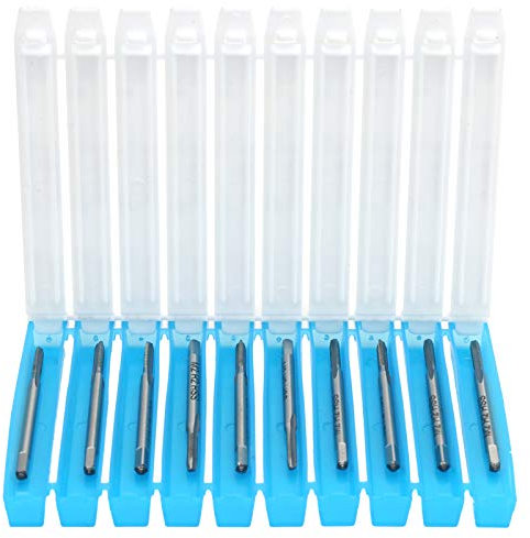 10St. Maschinengewindebohrer, M2 Schnellstahl Gewindebohrer, Metrischer Gewindebohrer mit Aufbewahrungskoffer, Professionelle gerade Flöte Gewindebohrer DIY Werkzeug