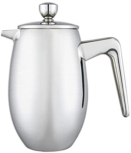 LTLWSH Cafetière à Piston en Acier Inoxydable (INOX) à Double Paroi Isolante, French Press Isotherme, Disponible en 3 Tailles |Presse française avec filtres,1000ml