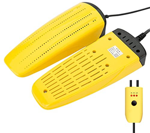 Schuhtrockner, SchuhwäRmer, 12v Schuhtrockner Keramikheizung, Skalierbarer Elektrischer Schuhtrockner, Stiefeltrockner Mit Timer, GleichmäßIg Erhitzen SkischuhwäRmer, Auto Ausschalten (Gelb)