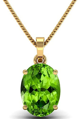 Kirti Sales 15,25 Ratti naturligt peridot hänge sten guldpläterad medaljong originalcertifierad ädelsten labraderad, guldpläterad, peridot, guldpläterad, Peridot