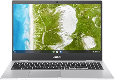ASUS Chromebook CX1, 15.6 Full HD NanoEdge Display, Intel Celeron N4500 Processor, 64GB eMMC Storage, 4GB RAM, Chrome OS, Transparent Silver, CX1500CKA-DH44F
