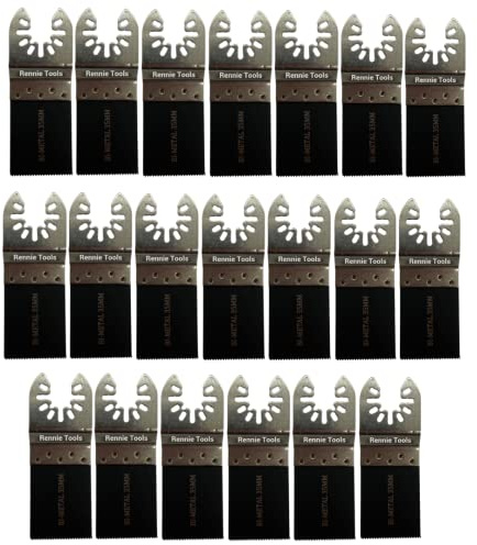 Rennie Tool 20 x 35mm Wide Bi-Metal Multi Tool Blades For Wood & Metal | Compatible with Dremel Fein Multimaster Makita Milwaukee Ryobi Dewalt Multitools Etc Oscillating Multitool Cutter Saw Set