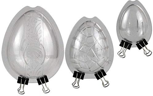 Wudaizhi 3pcs / Set Uova di Pasqua Uova di Cioccolato Stampo Pasticceria Strumenti Torta Decorazione Cottura alla Caramella Stampo Policarbonato Stampo al Cioccolato in Policarbonato