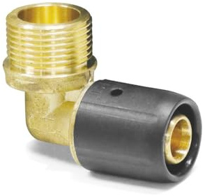 Sanpro Steckfitting 90° Winkel - Bogen + Außengewinde - DVGW, Größe 20x2, Gewinde 1/2 (dvgw winkel bogen außengewinde STECKFIT THPRESS)