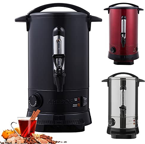 Arebos Pentola Bollitore 8,8 L 950 W | Dispenser Acqua Calda Vin Brulè Caffè Tè | Distributore Elettrico Bevande Calde con Rubinetto