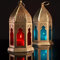 Marrakech Geda - Juego de 2 farolillos orientales de 16 cm para exteriores como decoración de balcón o interior como alféizar de ventana