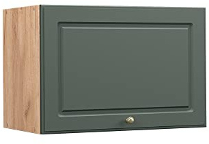 Vicco Hängeschrank Fame-Line, Grün-Gold Landhaus, 60 cm | MDF-Front · Soft-Close · Tiefe – 34,1 cm · Metallgriffe · 1 Einlegeboden