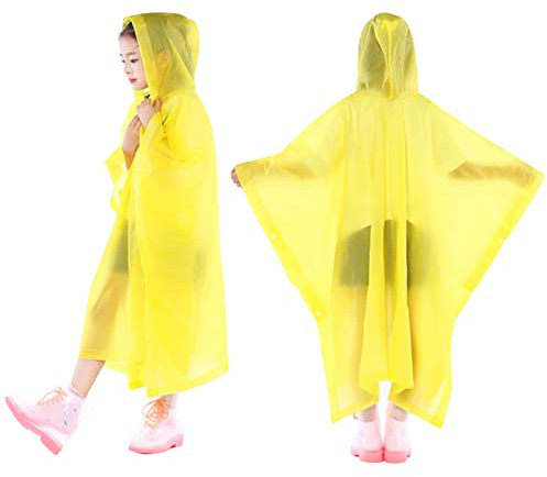 Cozlly Rain Poncho for Kids, Hooded Rain Poncho for Boys Girls, Reusable Raincoat in EVA, Waterproof Raincoat Lightweight, Kids Raincoat Poncho for School Travel Hiking Cycling Camping