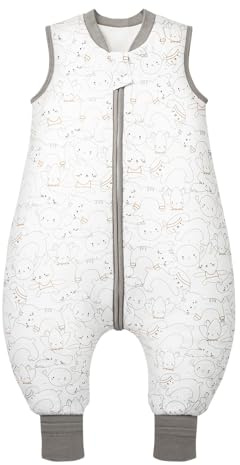 MIKAFEN Saco de Dormir de Invierno para bebé, algodón, Saco de Dormir para niños 2,5 TOG con piernas,85-95cm/18-36 Meses,Gatito