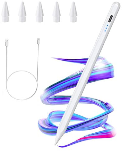 VGE Stylus Stift für iPad 2018-2024,Pencil mit Schnellladeleistung Palm Rejection Neigungssensitivität und 5 Ersatzspitzen für iPad-Pro 12,9''/11''/ipad 10/9/8/7/6/IPAD Mini 6/5/iPad-Air 5/4/3. Gen