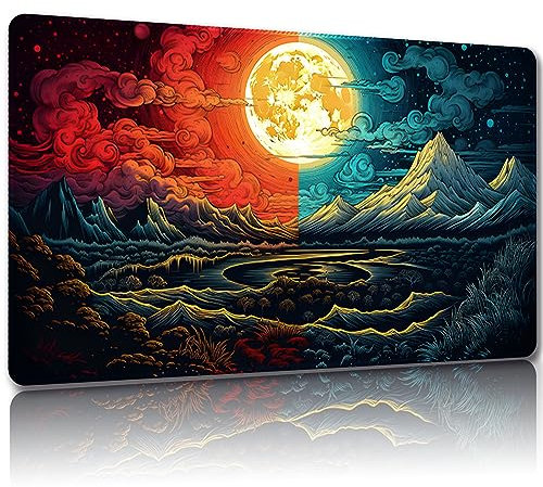 Malqiqi Tapis de jeu pour MTG, avec sacs de rangement gratuits, tapis de jeu 61 x 35,6 cm, tapis de jeu JCC et tapis de jeu de société pour cartes, tapis de souris (tapis magique 55, standard)