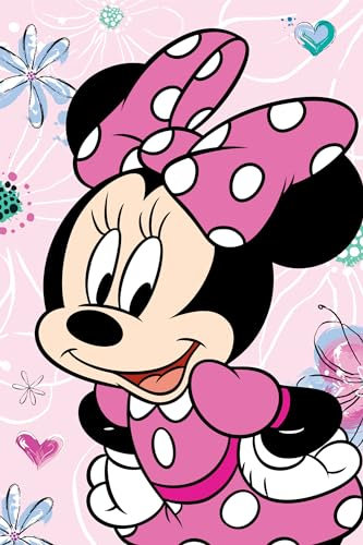 Minnie Mouse Flower Microflannel Blanket for Kids - Super Soft & Comfy Naptime Blanket - Cozy for Bed, Couch, Chair & Baby Bed - Plush for Children, Boys, Girls, Toddlers