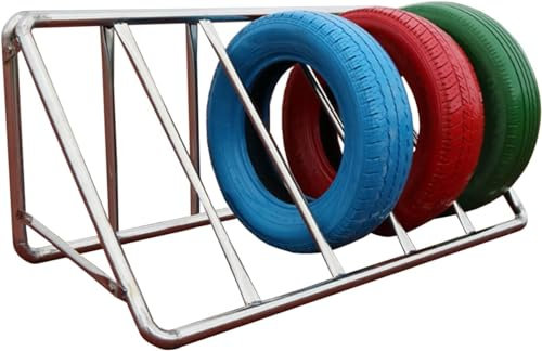 HACSYP Reifenregal-Aufbewahrung, Ersatzreifenträger, Edelstahl-Reifen-Organizer-Halter, Bodenständer for 5 Reifen, for Garage, Zuhause, Wohnung, Schuppen