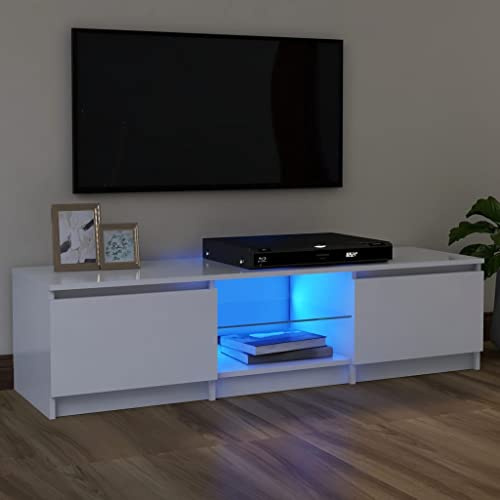FENLAX Mueble Televisión Moderno Aparador TV Mueble TV Bajo Armário de TV 120x30x35,5 cm Blanco