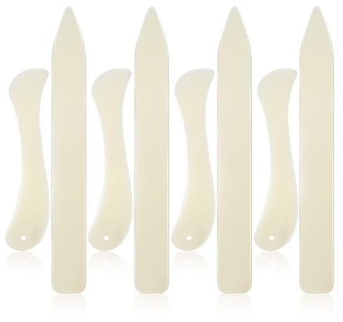 8 Pieces Cardboard Tools, Plastic Bone Folder Book Binding Kit Paper Creaser Set Origami Paper Set Scrapbooking Scoring Burnishing Tool for DIY Paper & Leather Crafts, Office Card Making Supplies