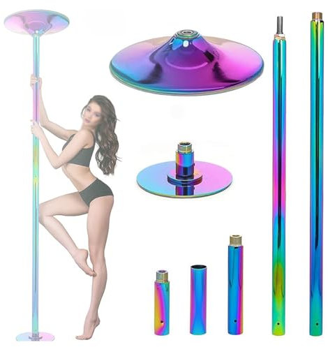 YCOVSFP Tragbare Pole-Dance-Stange for Zuhause, Rotierende/statische Tanzstange, Tragbare 45-mm-Pole-Dance-Stange for Männer Und Frauen, 440 Lbs Tragfähigkeit, Abnehmbar Und Verstellbar