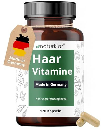 Haar-Vitamine - 10-Fach Kombi - mit Biotin Zink Selen für Haare, Hirseextrakt, Silizium, Kupfer, B-Vitaminen & mehr - 120 Kapseln - Vegan aus Deutschland Naturklar®
