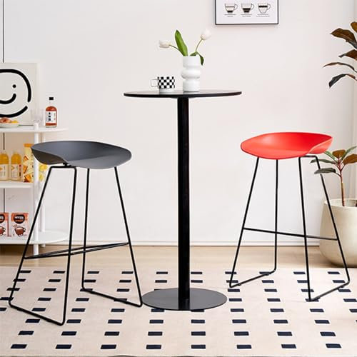 Yopappol Schwarze hohe Tische, runder Cocktailtisch in Barhöhe, Kaffee-Besprechungstisch, kleine Akzenttische, Nachttisch, Couchtisch für Küche, Esszimmer, Wohnzimmer (Size : 40x40x62cm)
