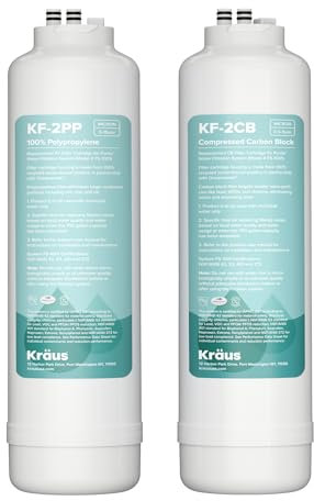 KRAUS Replacement Filter Cartridges for Purita 2-Stage Under Sink Water Filtration System with Carbon Block and Polypropylene Filters (Set of 2), FC-101