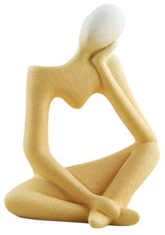 STOBAZA Vaso Decorativo in Materiale Giallo, Design Minimalista, Soprammobile da Tavolo per Decorare Casa, Ufficio e Composizioni Floreali Fai da Te