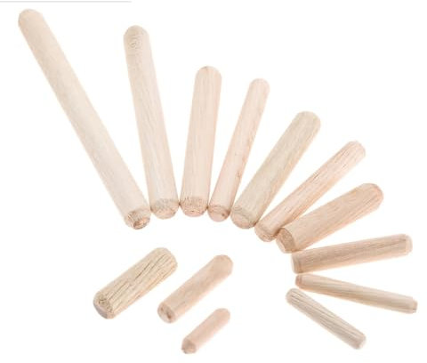 HYQOUKLR Holzdübel Massiv Hart, 50–200 Stück runder geriffelter Dübelstifte for Holz, for Schränke, Schubladen, Möbelbeschläge, M6, M8, M10(6x40mm 100pcs)